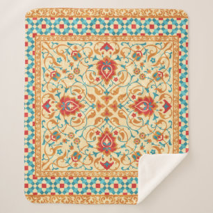 Oriental rug,ornate ornamental floral pattern,styl sherpa deken