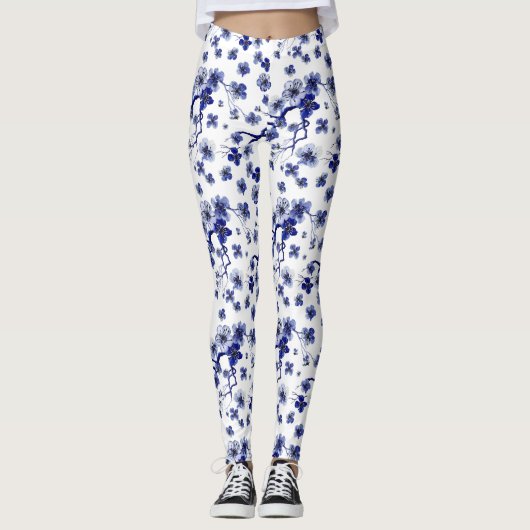 Oriental Sakura Branch Pattern Leggings (Voorkant)