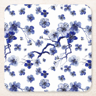 Oriental Sakura Branch Pattern Vierkante Kartonnen Onderzetter
