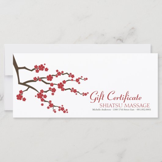Oriental Sakura Cherry Blossom Gift Certificate (Voorkant)