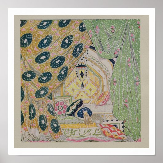 Oriental Scenery Design (kleurenlitho) Poster (Voorkant)