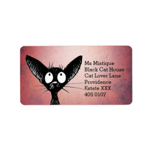 Oriental Shorthair Black Cat Etiket