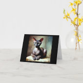 Oriental Shorthair Cat Kaart (Gele Bloem)