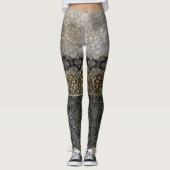 Oriental Silver & Gold Lace Garter Leggings (Voorkant)