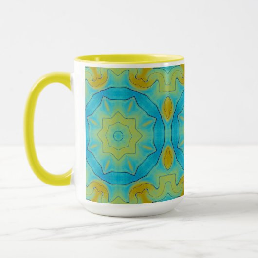 Oriental Star in Blue en Old Gold Yellow Mok (Links)