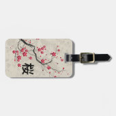 Oriental Style Sakura Cherry Blossom Art Bagagelabel (Voorkant horizontaal)