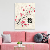 Oriental Style Sakura Cherry Blossom Art Canvas Afdruk (Insitu (Woonkamer))