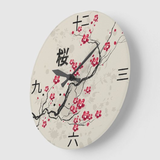 Oriental Style Sakura Cherry Blossom Art Grote Klok (Hoek)
