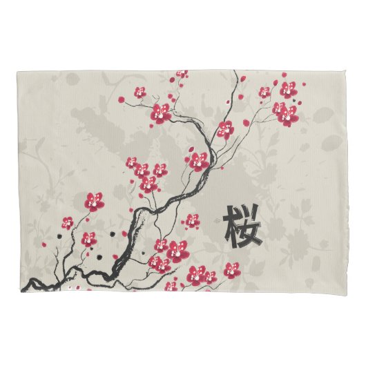 Oriental Style Sakura Cherry Blossom Art Kussensloop (Voorkant)