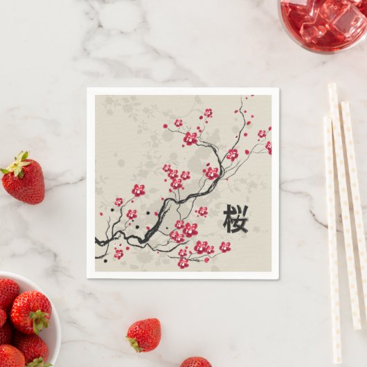 Oriental Style Sakura Cherry Blossom Art Servetten (Insitu)