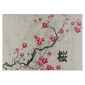 Oriental Style Sakura Cherry Blossom Art Snijplank (Voorkant)