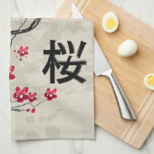 Oriental Style Sakura Cherry Blossom Art Theedoek (Quarter Fold)