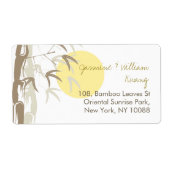 Oriental Sunrise Bamboo Garden Zen Wedding Labels (Voorkant)