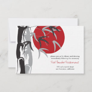 Oriental Sunrise Zen Bamboo Garden Asian Wedding Kaart