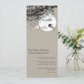 Oriental Swallows Moonlight Asian Wedding Invite Kaart (Staand voorkant)