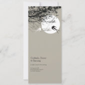 Oriental Swallows Moonlight Asian Wedding Invite Kaart (Achterkant)