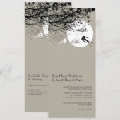 Oriental Swallows Moonlight Asian Wedding Invite Kaart (Voorkant / Achterkant)
