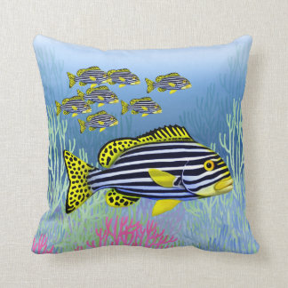 Oriental Sweetlips reef Fish Pillow Kussen