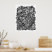 Oriental Tribal Tattoo Design Poster (Keuken)