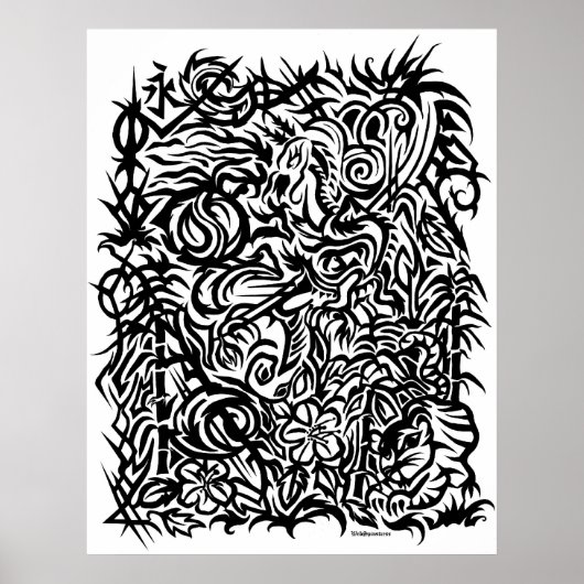 Oriental Tribal Tattoo Design Poster (Voorkant)