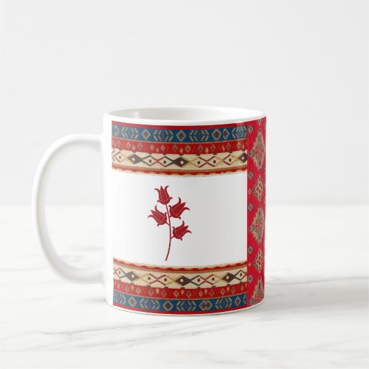Oriental Turc Motif Bleu frontière Mug rouge (Gauche)