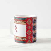 Oriental Turc Motif Bleu frontière Mug rouge (Devant gauche)