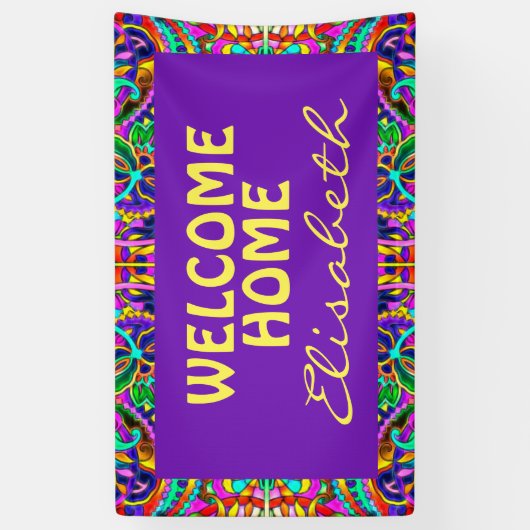 Oriental Waterverf Patroon III + uw ideeën Spandoek (Verticaal)