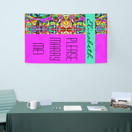 Oriental Waterverf Patroon III + uw ideeën Spandoek (Beurs)