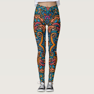 Oriental Waterverf Patroon VI + uw ideeën Leggings
