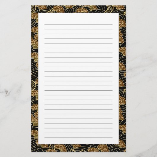 Oriental Zee Dragon Pattern Briefpapier (Voorkant)