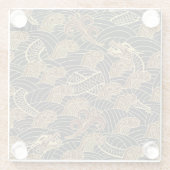 Oriental Zee Dragon Pattern Glazen Onderzetter (Achterkant)