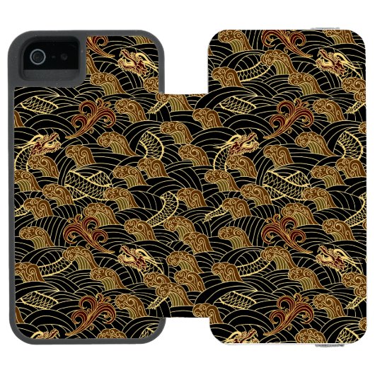 Oriental Zee Dragon Pattern Incipio iPhone Portemonnee Hoesje (Agenda Open)