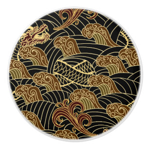 Oriental Zee Dragon Pattern Keramische Knop