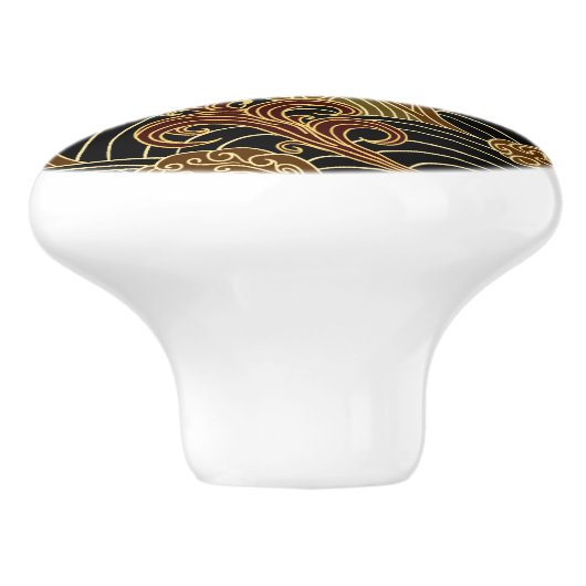 Oriental Zee Dragon Pattern Keramische Knop (Zijkant)