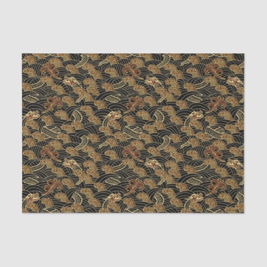 Oriental Zee Dragon Pattern Tissuepapier (Voorkant)