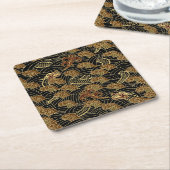 Oriental Zee Dragon Pattern Vierkante Kartonnen Onderzetter (Schuin)