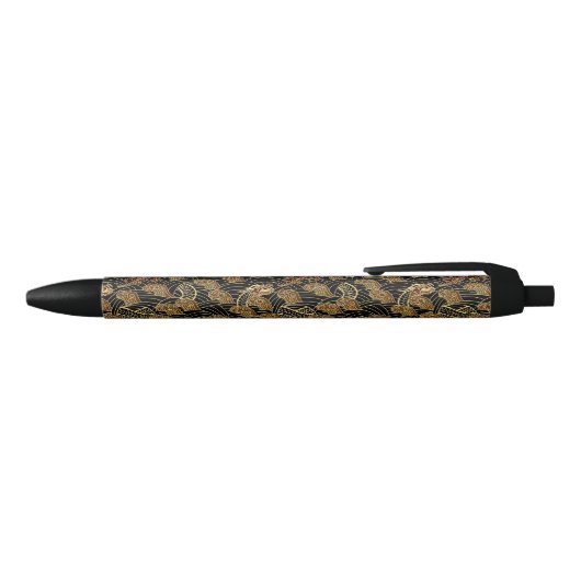 Oriental Zee Dragon Pattern Zwarte Inkt Pen (Bovenkant)