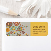 Orientale bloemen schattig bloem etiket (Insitu)