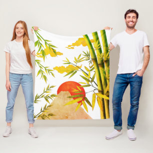 Orientale Japanse bergzon met Bamboo Fleece Deken