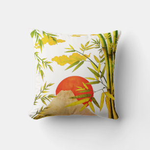 Orientale Japanse bergzon met Bamboo Kussen