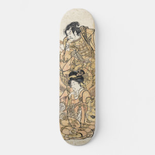 Orientale japanse geisha en samurai ukiyo-e art skateboard