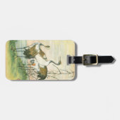 Orientale kranen door het water bagagelabel (Voorkant horizontaal)