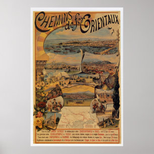 Orientale spoorwegen 1890 naar Constantinopel Poster