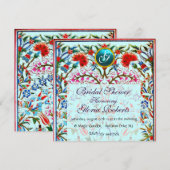 ORIENTALE STROMEN DAMASKMONOGRAM Blue Aquamarine Kaart (Voorkant / Achterkant)