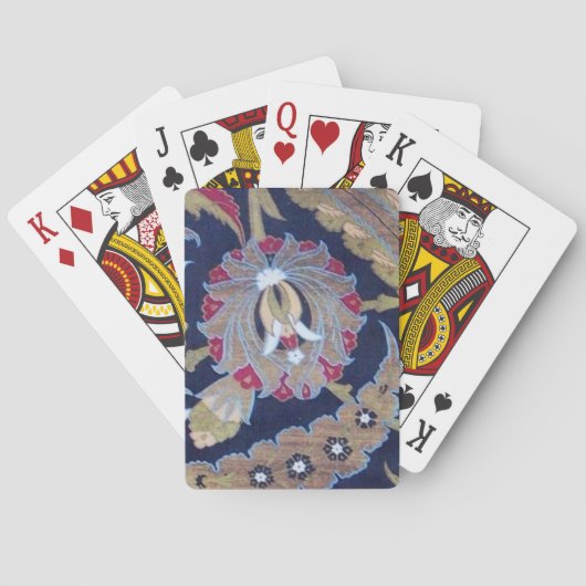 ORIENTALE STROMEN, GROENE ZWARTE BLAUWE DAMASKSTRO POKERKAARTEN (Achterkant)