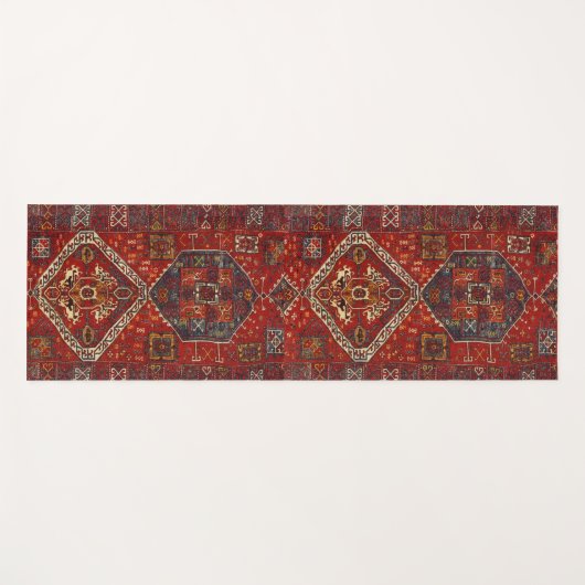 Orientale tapelijn in rood en blauw yogamat (Voorkant (horizontaal))