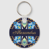 Orientale tegels, Azulejos, met naam Sleutelhanger (Voorkant)