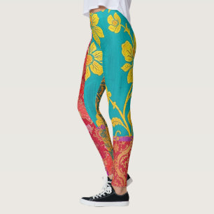 ORIËNTALS Kleurrijk Groen Rood - Leggings