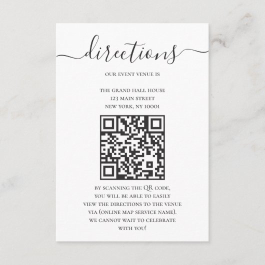 Orientation moderne Cartes numériques avec code QR (Devant)
