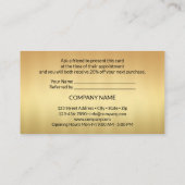 Orientation vers l'or dire à un Carte de visite am (Dos)